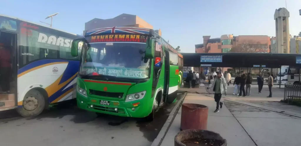 kathmandu besisahar buses location in newbuspark, kathmandu
