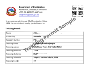 Kanchenjunga Trek Permit