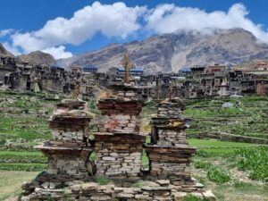 Stone structures /Chorten at Nar village that holds cultural values 