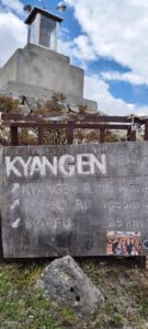 Wooden signpost in Kyanjin, Nepal nepal indicating trekking routes and distances